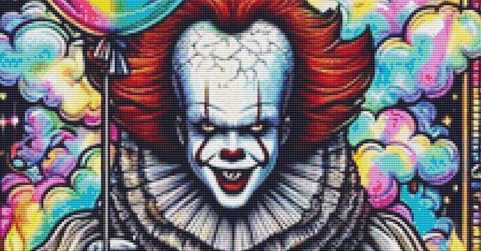 The Clown (Max Color) counted cross stitch pattern by PULSARSvg
