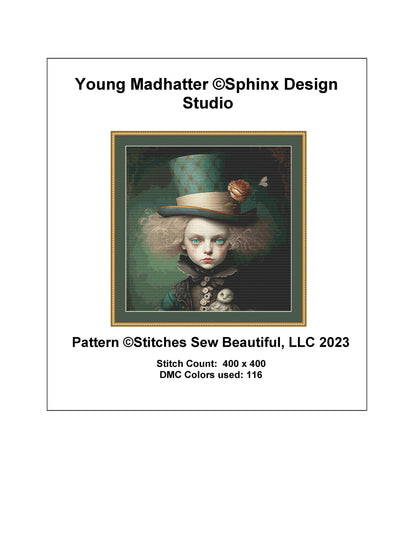 Young Madhatter cross stitch pattern by SphinxDesignStudio