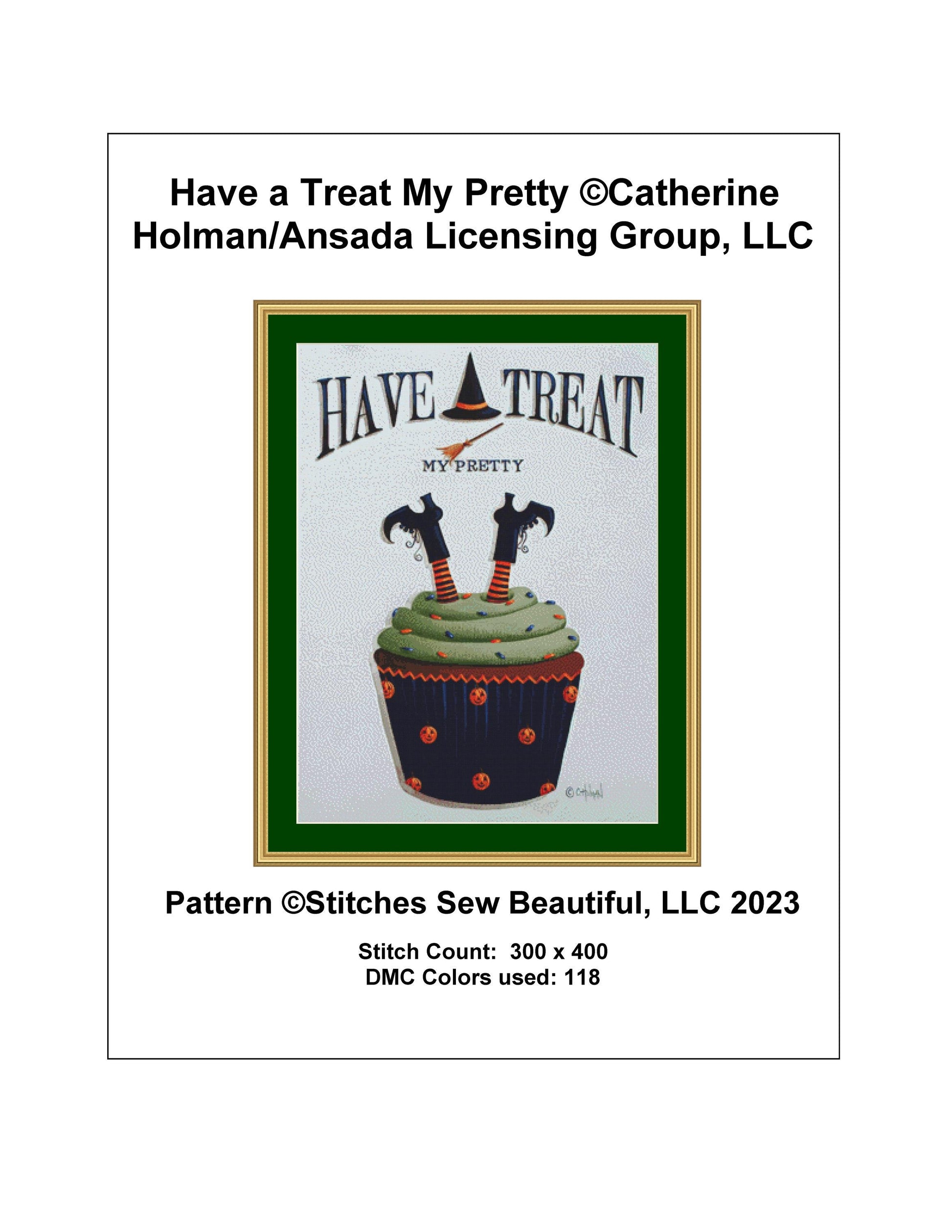 Have a Treat My Pretty cross stitch pattern by Catherine Holman/Ansada Licensing Group, LLC