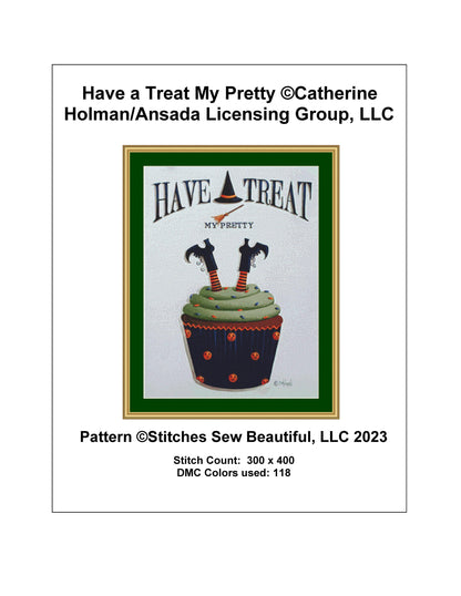Have a Treat My Pretty cross stitch pattern by Catherine Holman/Ansada Licensing Group, LLC