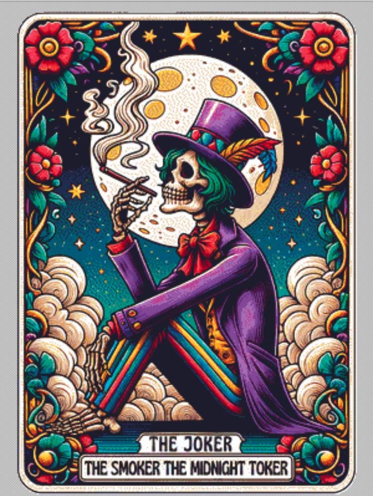 The Joker The Smoker The Midnight Toker counted cross stitch pattern by MagicMangoStudios
