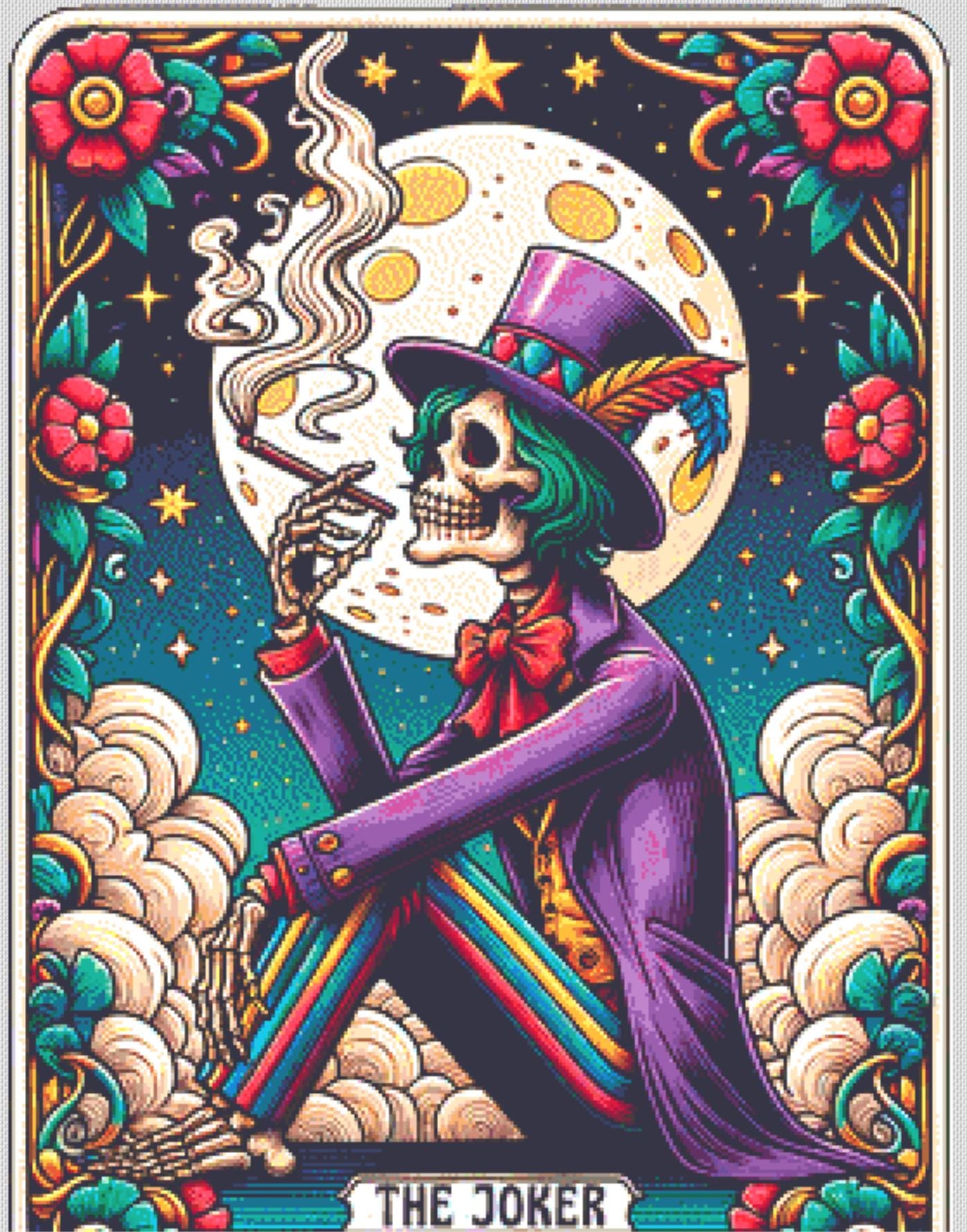 The Joker The Smoker The Midnight Toker counted cross stitch pattern by MagicMangoStudios