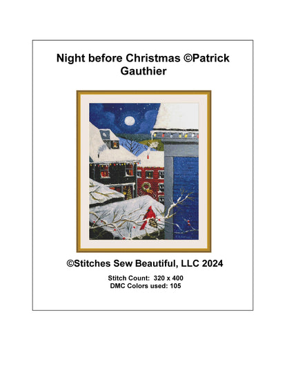 Night before Christmas counted cross stitch pattern by Patrick Gauthier