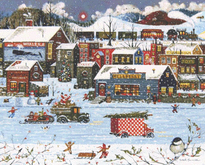 Santa Comes to Millberry Vermont counted cross stitch pattern by Patrick Gauthier