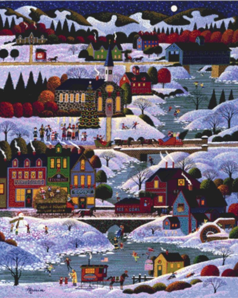 New England Christmas counted cross stitch pattern by Heronim/Ansada Licensing Group, LLC