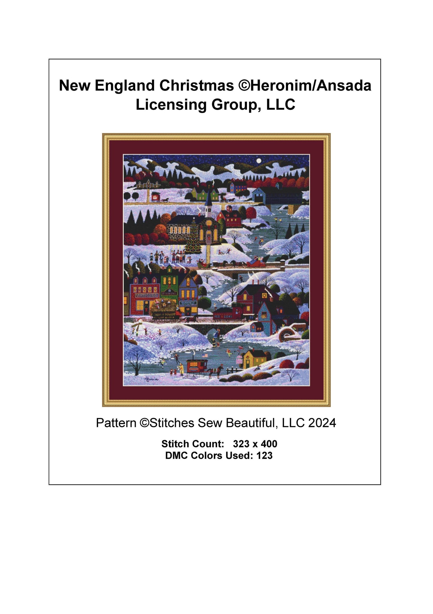 New England Christmas counted cross stitch pattern by Heronim/Ansada Licensing Group, LLC