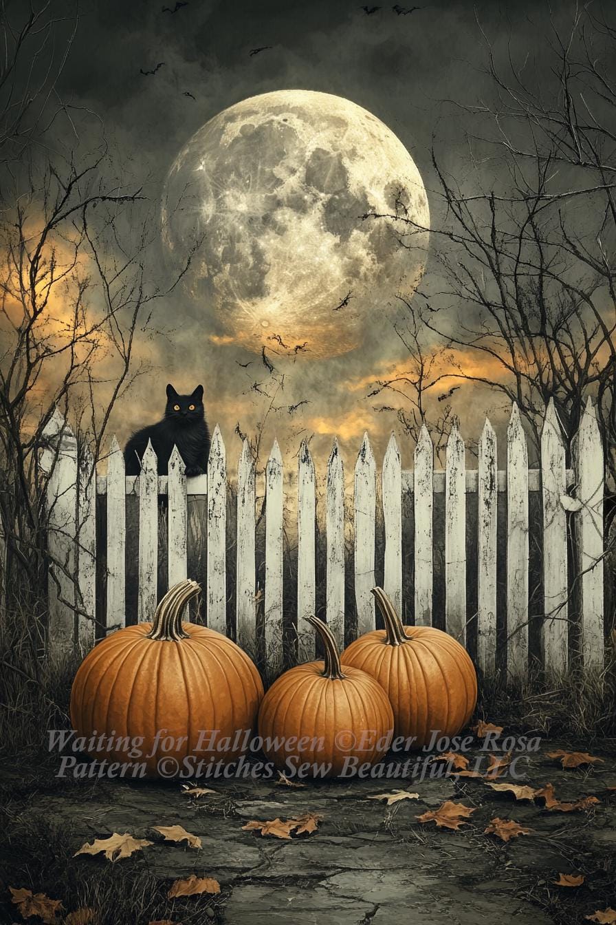Waiting for Halloween counted cross stitch pattern by Eder Jose Rosa