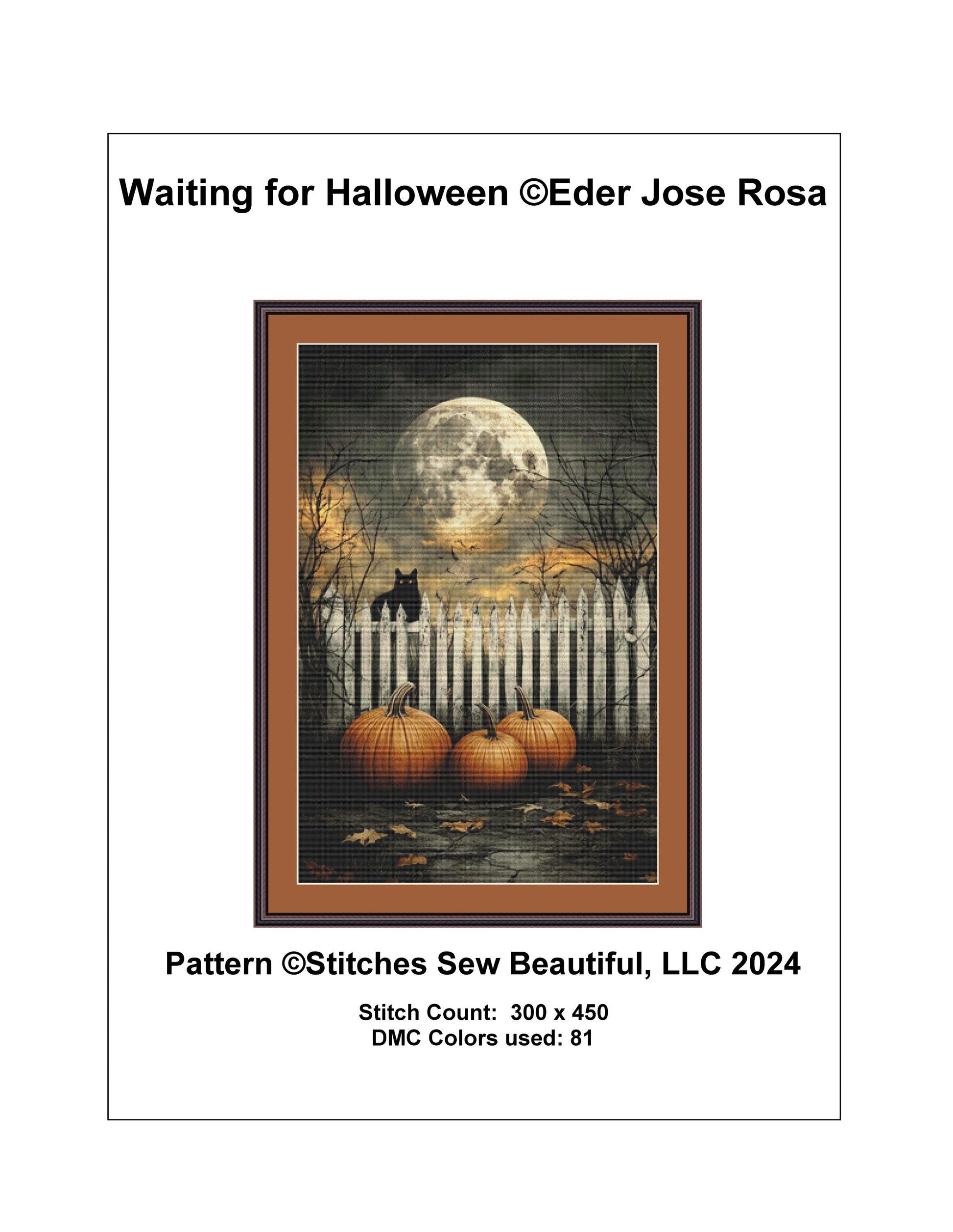 Waiting for Halloween counted cross stitch pattern by Eder Jose Rosa
