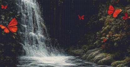 The Waterfall House counted cross stitch pattern by Eder Jose Rosa