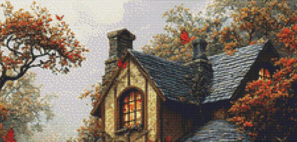 The Waterfall House counted cross stitch pattern by Eder Jose Rosa