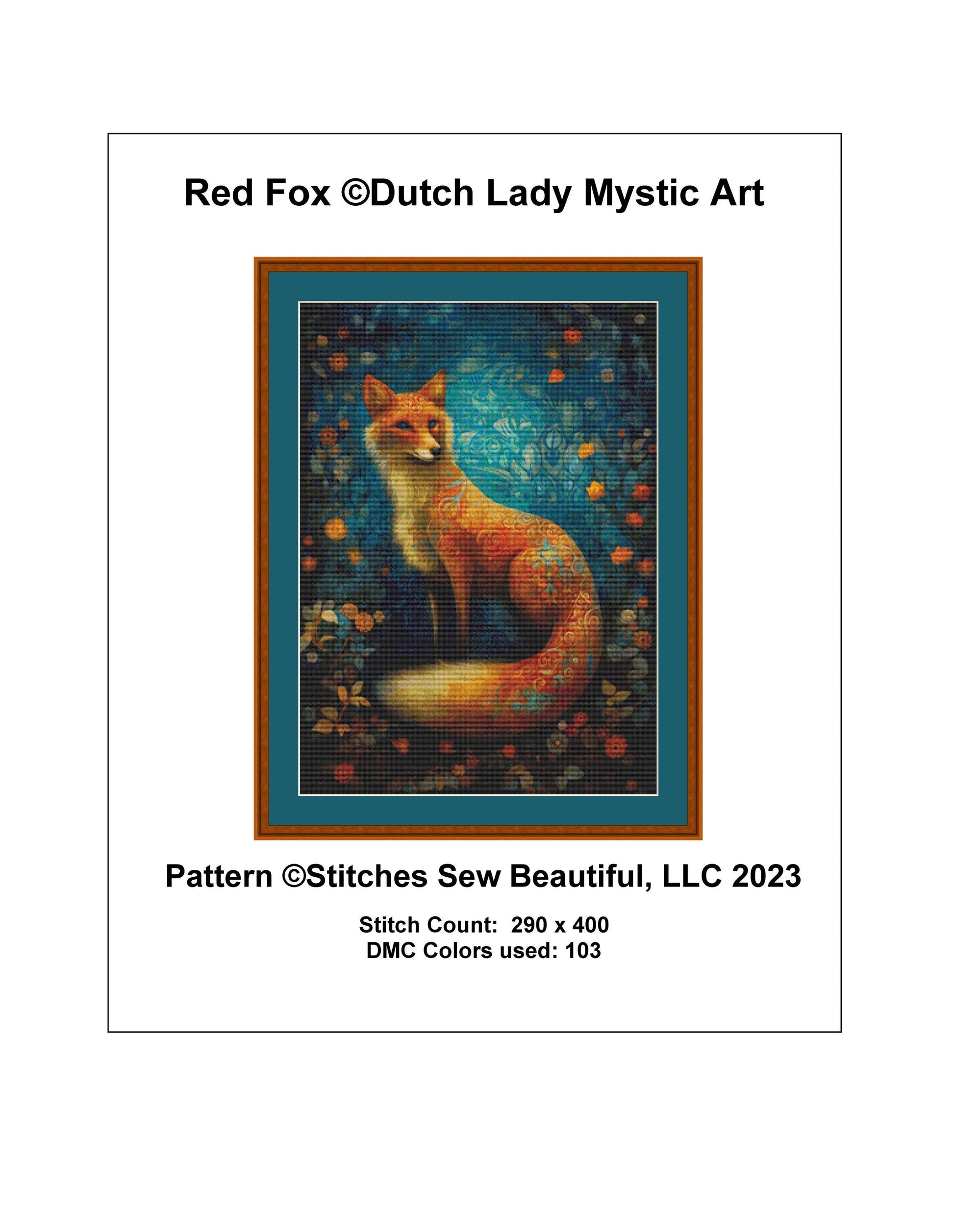 Red Fox cross stitch pattern by DutchLadyMysticArt