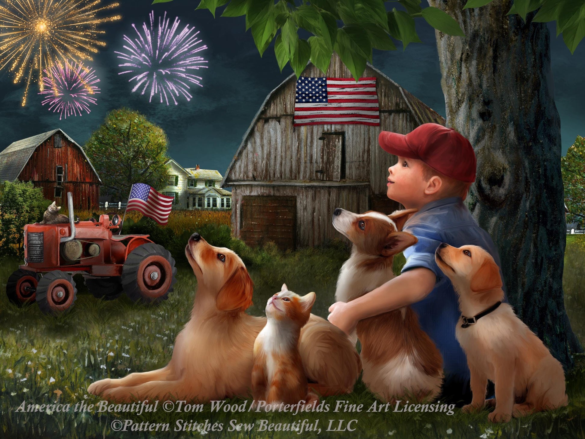 America the Beautiful cross stitch pattern by Tom Wood/Porterfields Fine Art Licensing