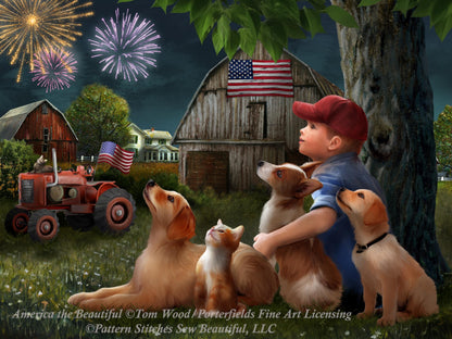 America the Beautiful cross stitch pattern by Tom Wood/Porterfields Fine Art Licensing