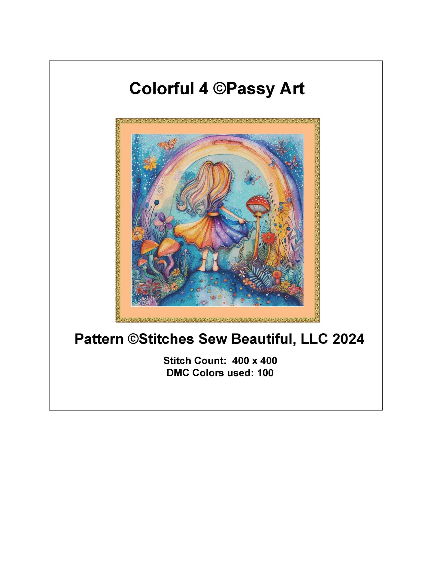 Colorful 4 cross stitch pattern by Passy Art