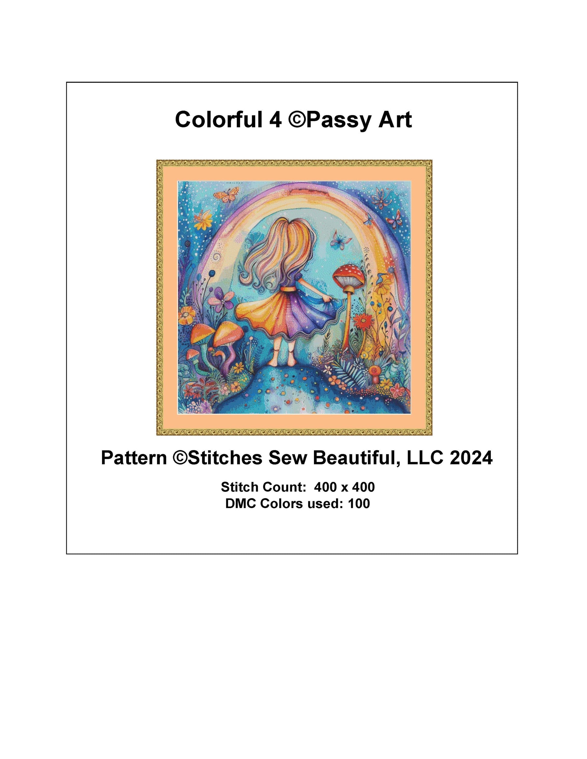 Colorful 4 cross stitch pattern by Passy Art