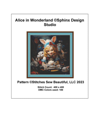 Alice in Wonderland cross stitch pattern by SphinxDesignStudio