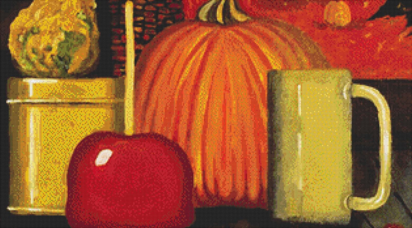 Pumpkin Barn counted cross stitch pattern by Patrick Gauthier