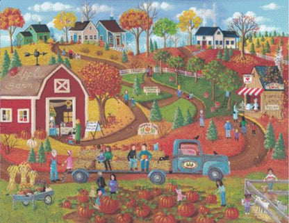 Hayride counted cross stitch pattern by Kim Leo licensed by JMS Art Licensing