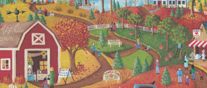 Hayride counted cross stitch pattern by Kim Leo licensed by JMS Art Licensing
