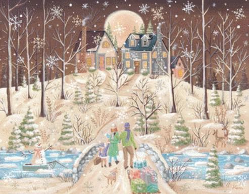 Over the River Through the Woods counted cross stitch pattern by Kim Leo licensed by JMS Art Licensing
