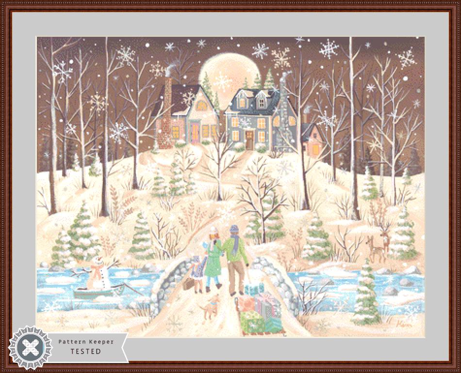 Over the River Through the Woods counted cross stitch pattern by Kim Leo licensed by JMS Art Licensing
