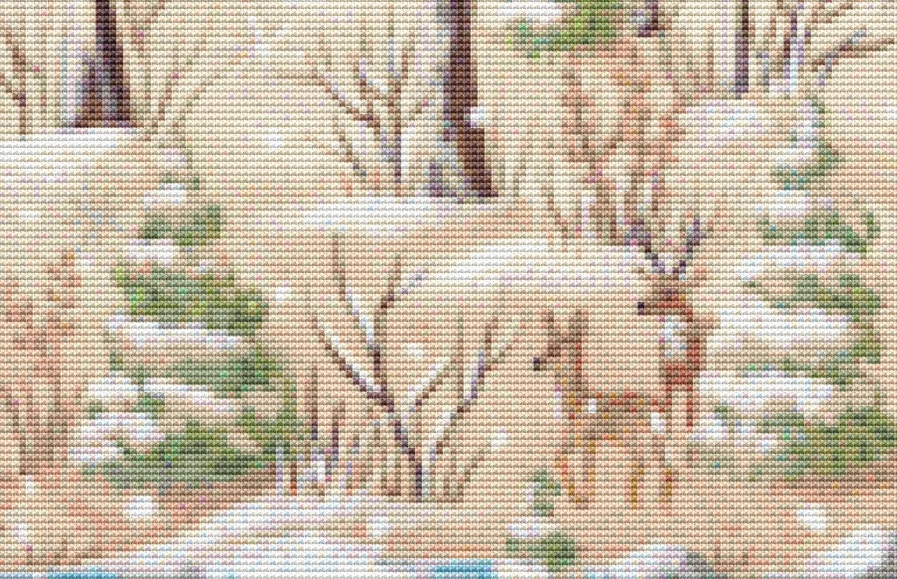 Over the River Through the Woods counted cross stitch pattern by Kim Leo licensed by JMS Art Licensing
