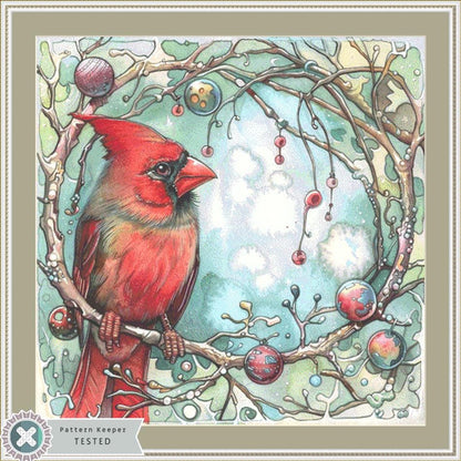 Cardinal counted cross stitch pattern by PassyArt