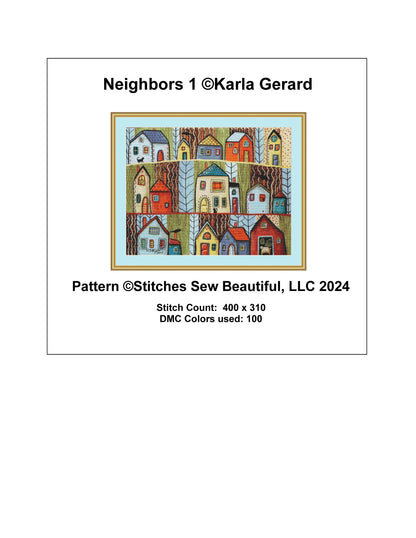 Neighbors 1 counted cross stitch pattern by Karla Gerard