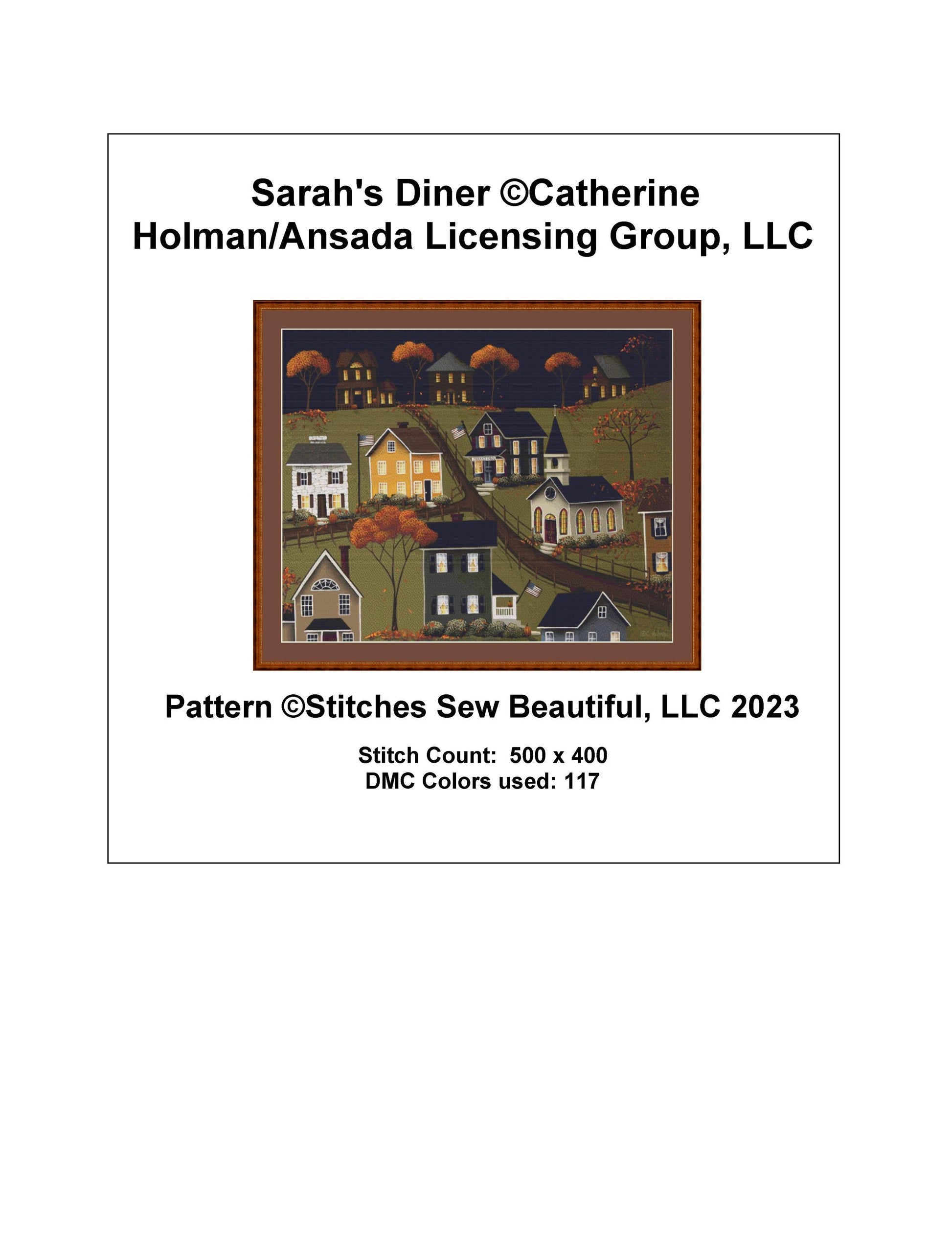 Sarah's Diner cross stitch pattern by Catherine Holman/Ansada Licensing Group, LLC