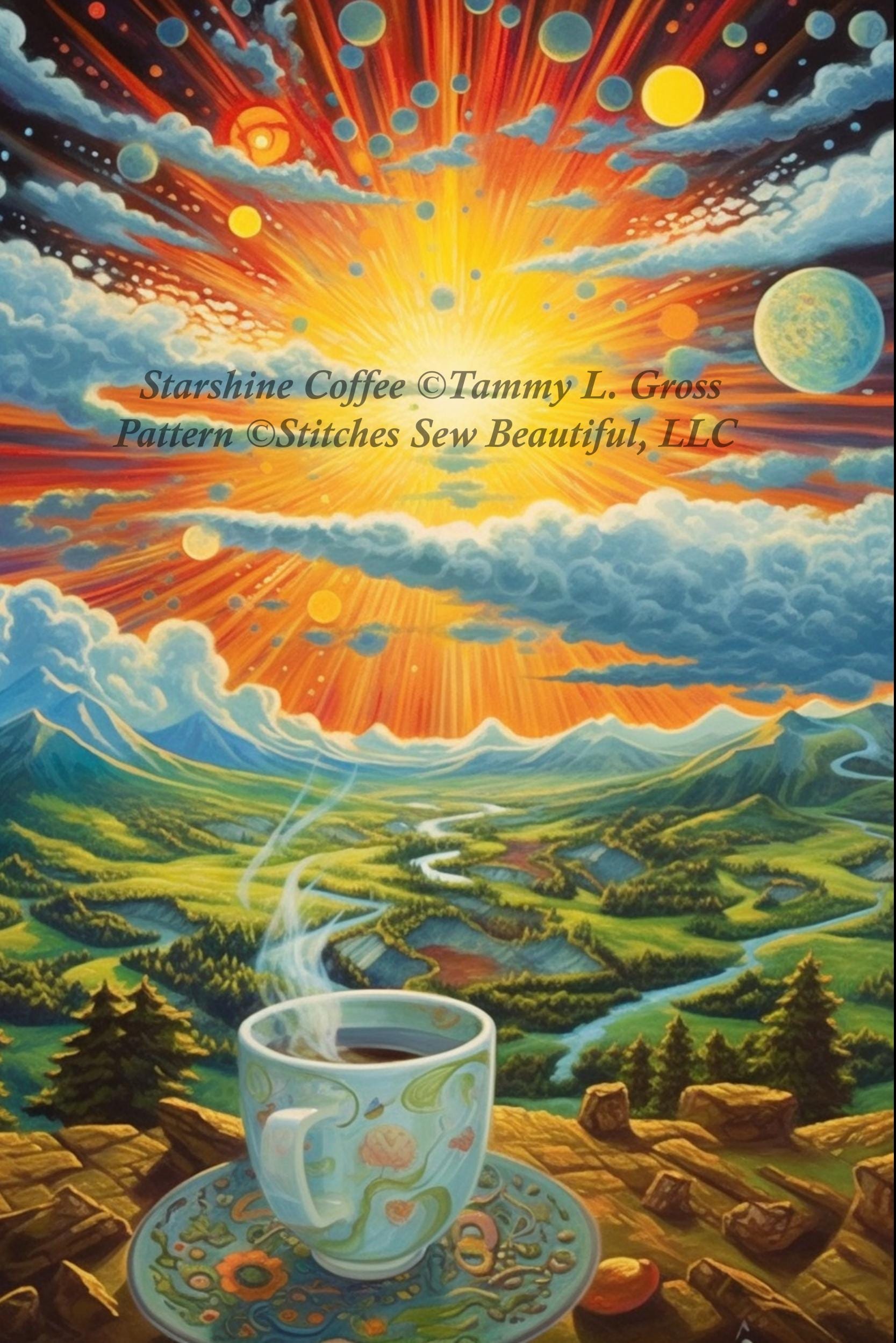 Starshine Coffee cross stitch pattern by Tammy L. Gross