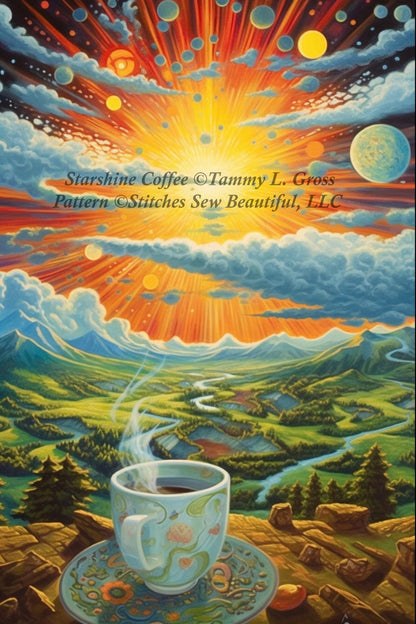 Starshine Coffee cross stitch pattern by Tammy L. Gross