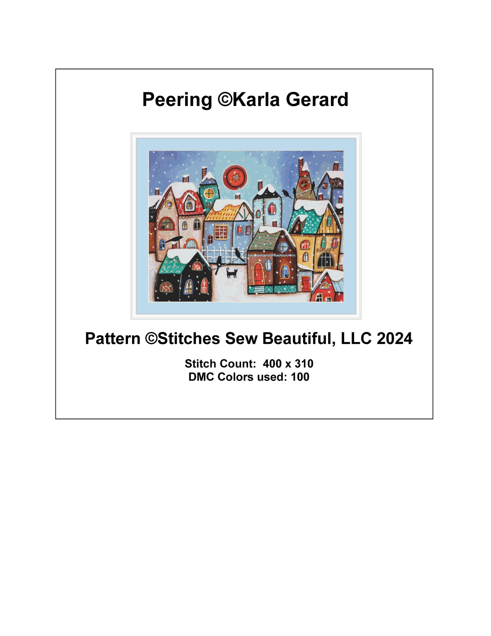 Peering cross stitch pattern by Karla Gerard