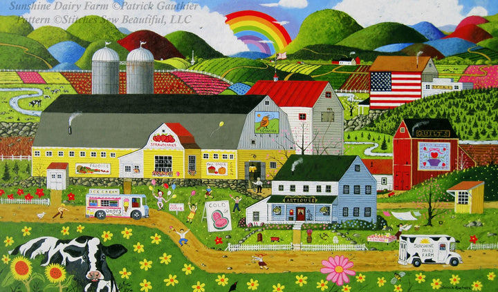 Sunshine Dairy Farm cross stitch pattern by Patrick Gauthier