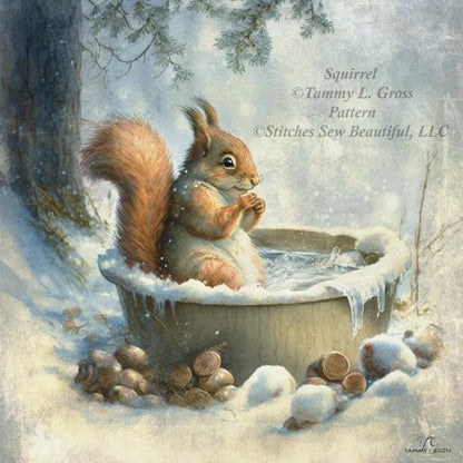 Squirrel cross stitch pattern by Tammy L. Gross