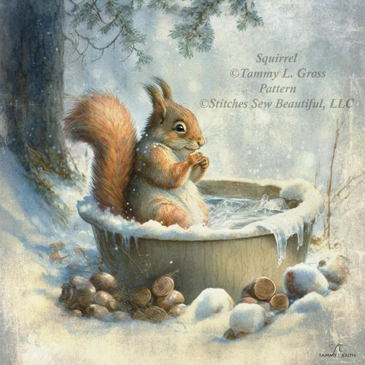 Squirrel cross stitch pattern by Tammy L. Gross