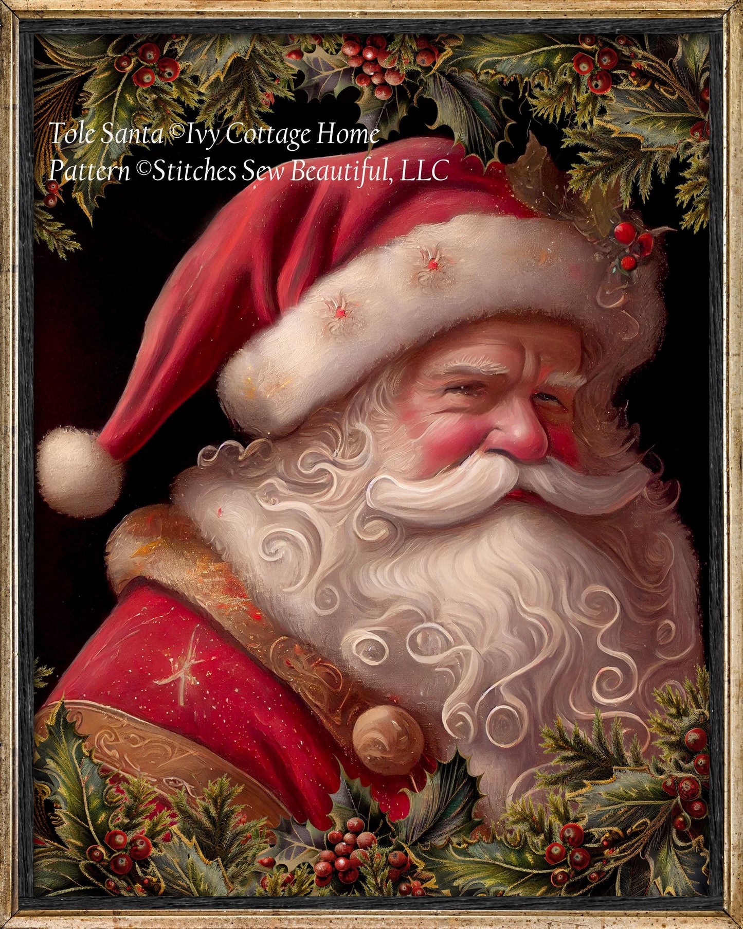 Tole Santa cross stitch pattern by IvyCottageHome