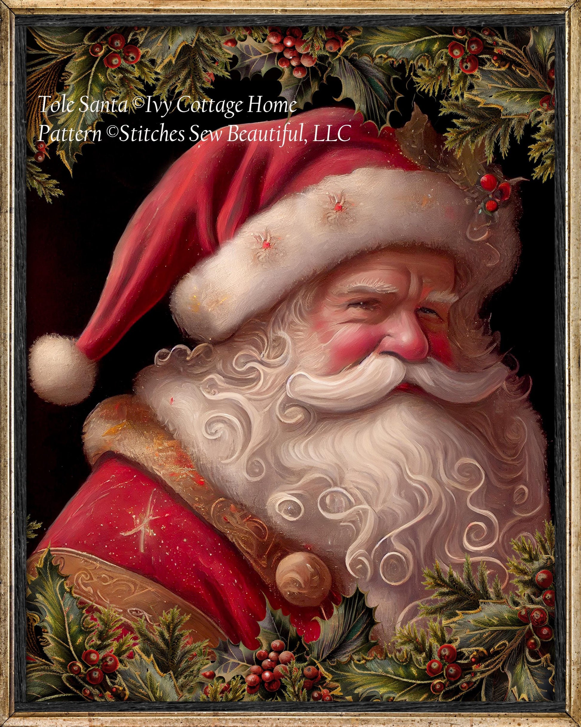 Tole Santa cross stitch pattern by IvyCottageHome