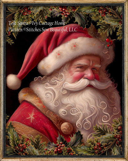 Tole Santa cross stitch pattern by IvyCottageHome
