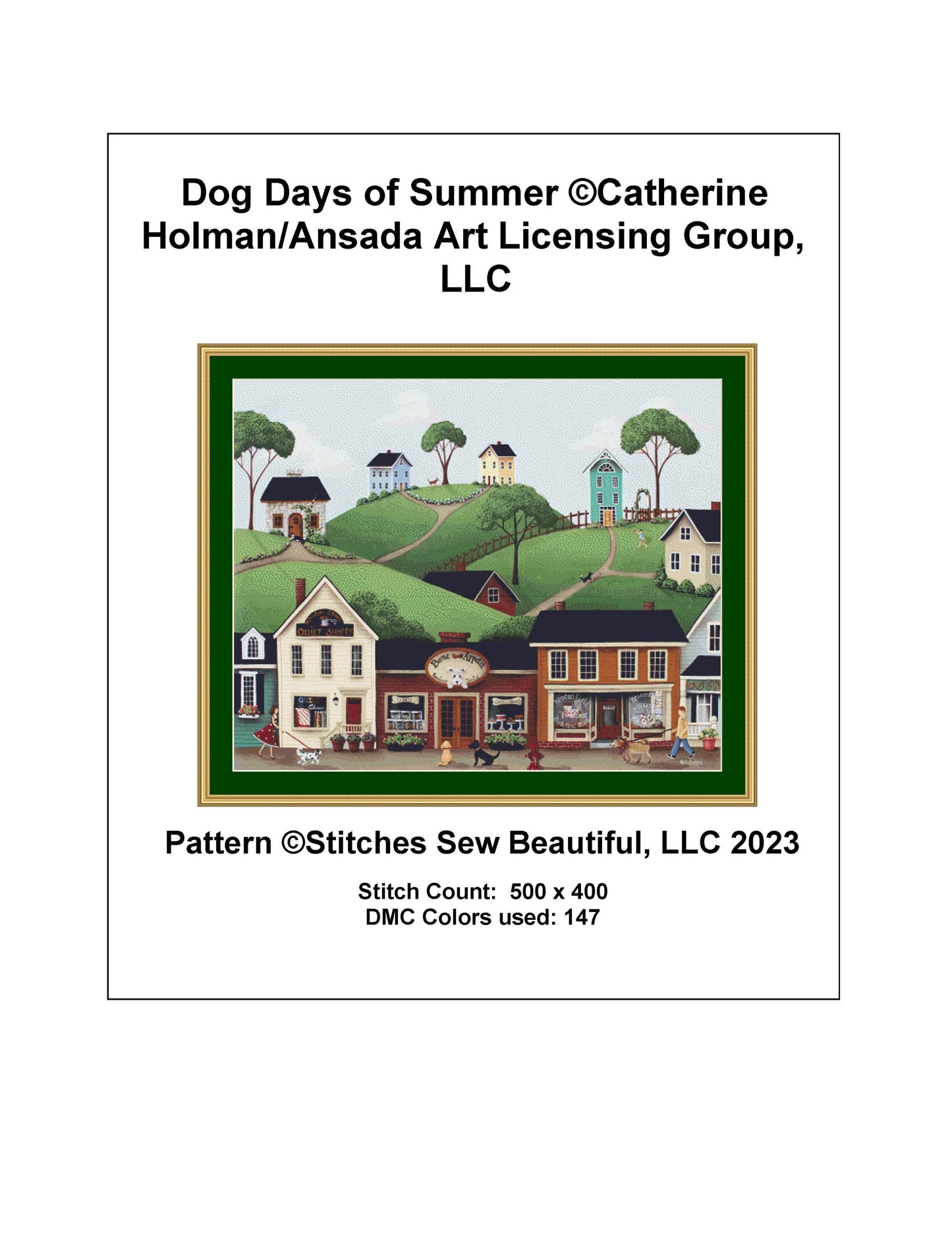 Dog Days of Summer cross stitch pattern by Catherine Holman/Ansada Licensing Group, LLC