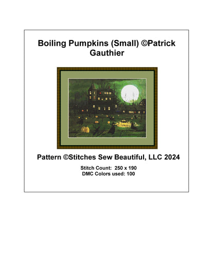 Boiling Pumpkins cross stitch pattern by Patrick Gauthier