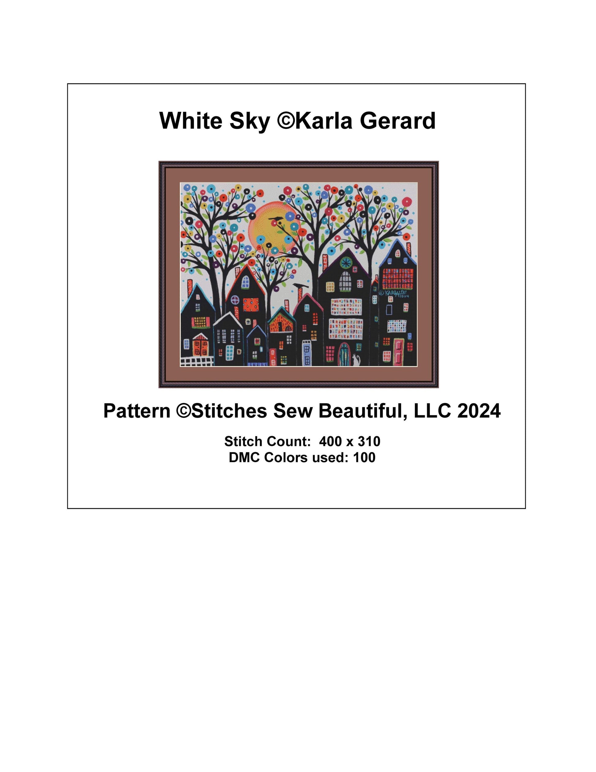 White Sky counted cross stitch pattern by Karla Gerard