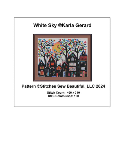 White Sky counted cross stitch pattern by Karla Gerard