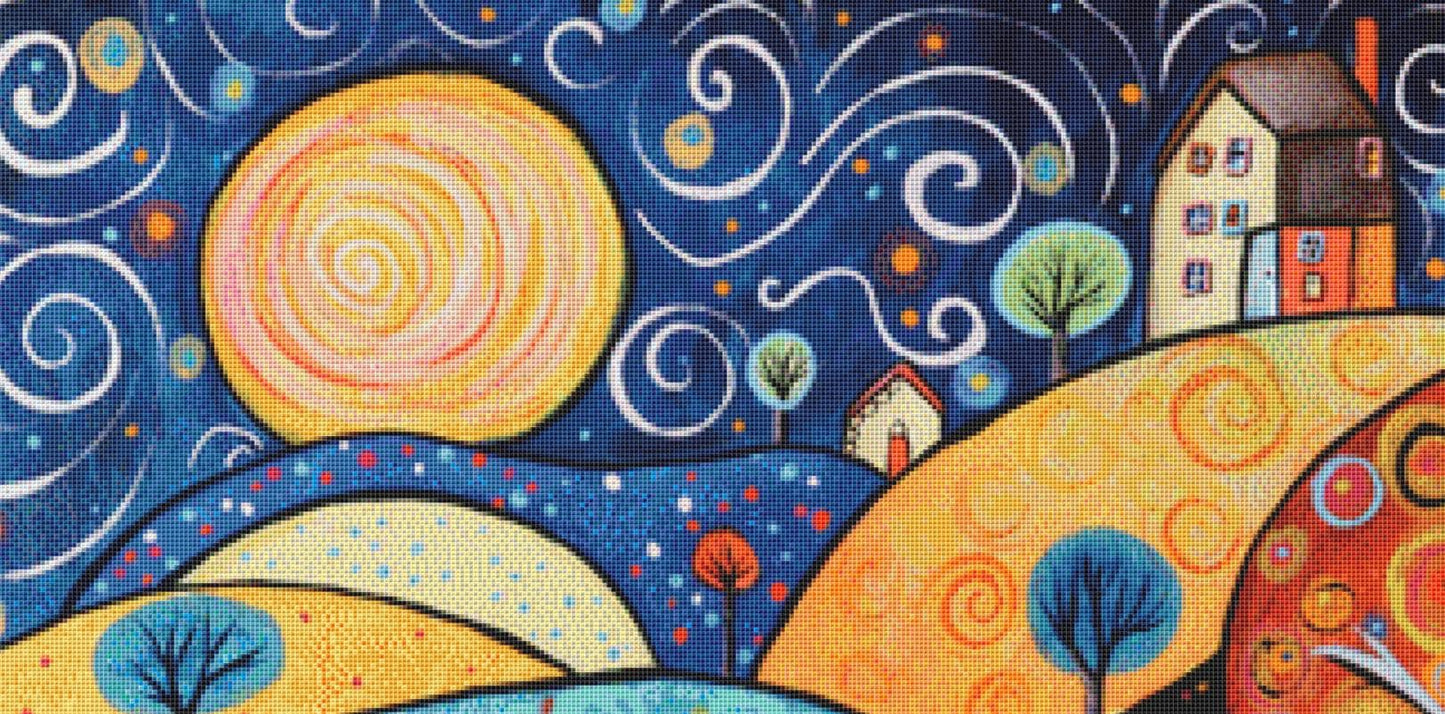 Cheery Night (Max Color) counted cross stitch pattern by Karla Gerard