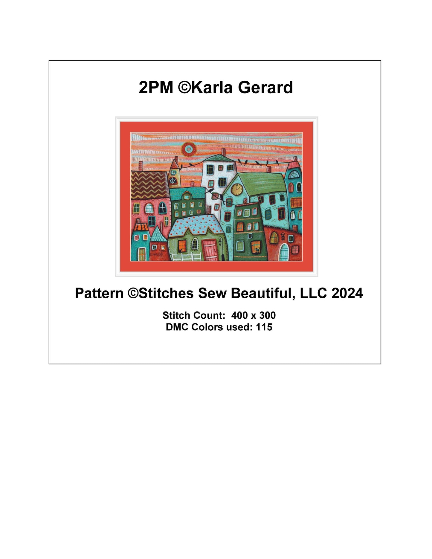 2PM counted cross stitch pattern by Karla Gerard