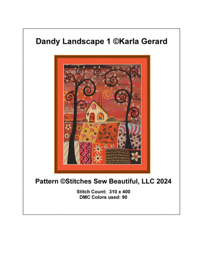 Dandy Landscape 1 counted cross stitch pattern by Karla Gerard