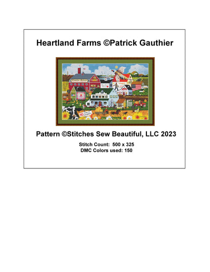 Heartland Farms cross stitch pattern by Patrick Gauthier