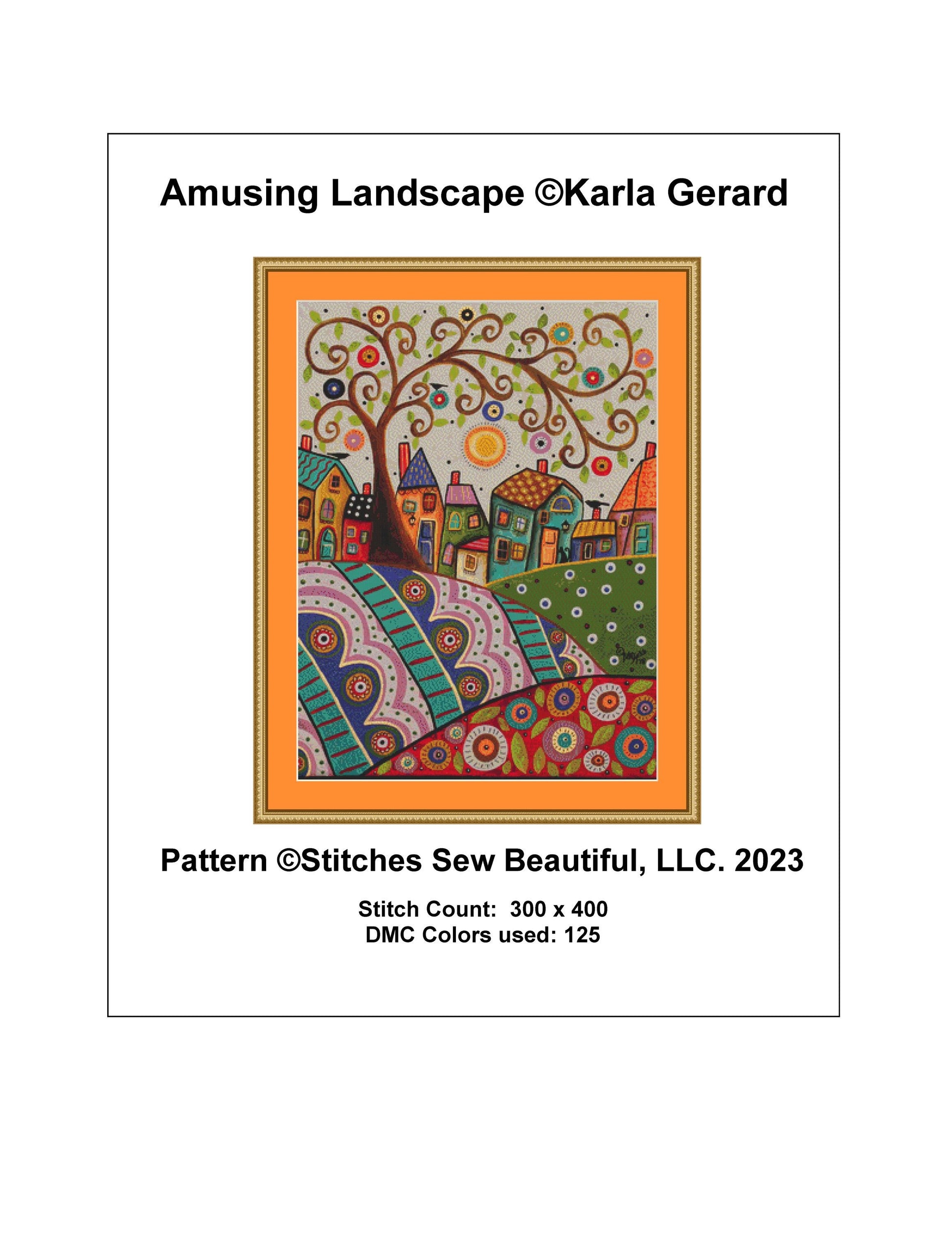 Amusing Landscape counted cross stitch pattern by Karla Gerard