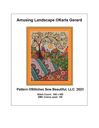 Amusing Landscape counted cross stitch pattern by Karla Gerard