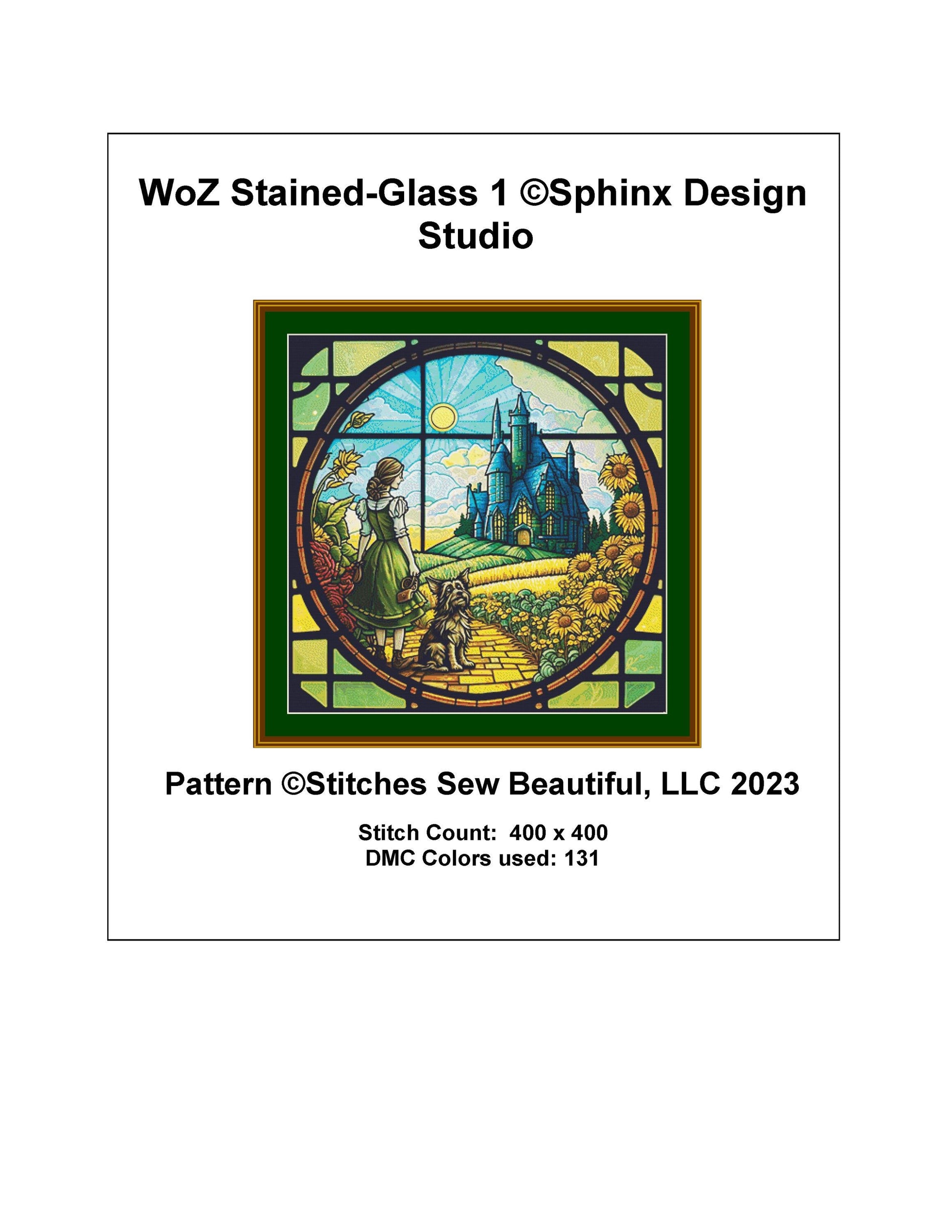 WoZ Stained-Glass 1 cross stitch pattern by SphinxDesignStudio