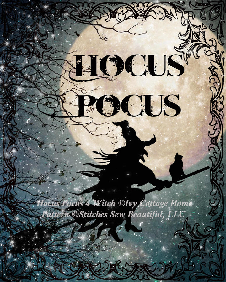 Hocus Pocus Witch cross stitch pattern by IvyCottageHome